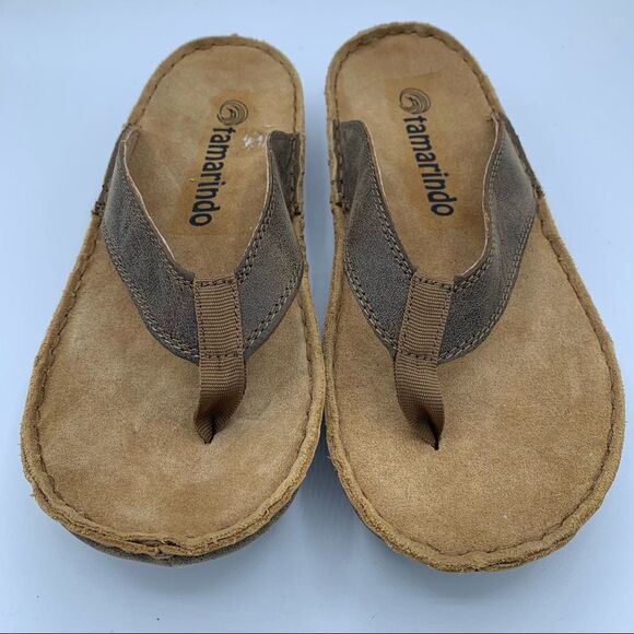 ~Tamarindo Beachcomber Sandal Men\'s Leather Softbed Flip Flop NWOB 9 main image 9